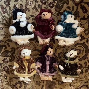 Fine Toy Co Vintage Collectables Plush Bear Set in Assorted Colors Holiday